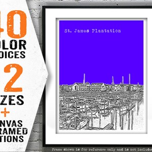 St. James Plantation North Carolina Poster skyline Art Print NC Item T5016