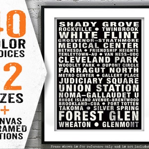 Washington DC Metro Red Line Subway Print New Poster Print Art Item T4273