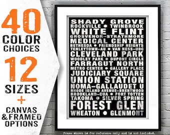 Washington DC Metro Red Line Subway Print New Poster Print Art Item T4273