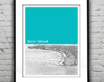 Marco Island Florida Skyline Poster Art Print FL Item T3051