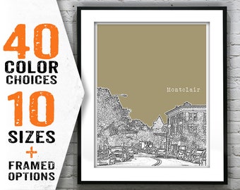 Montclair New Jersey Skyline Poster Print Art NJ Item T1715