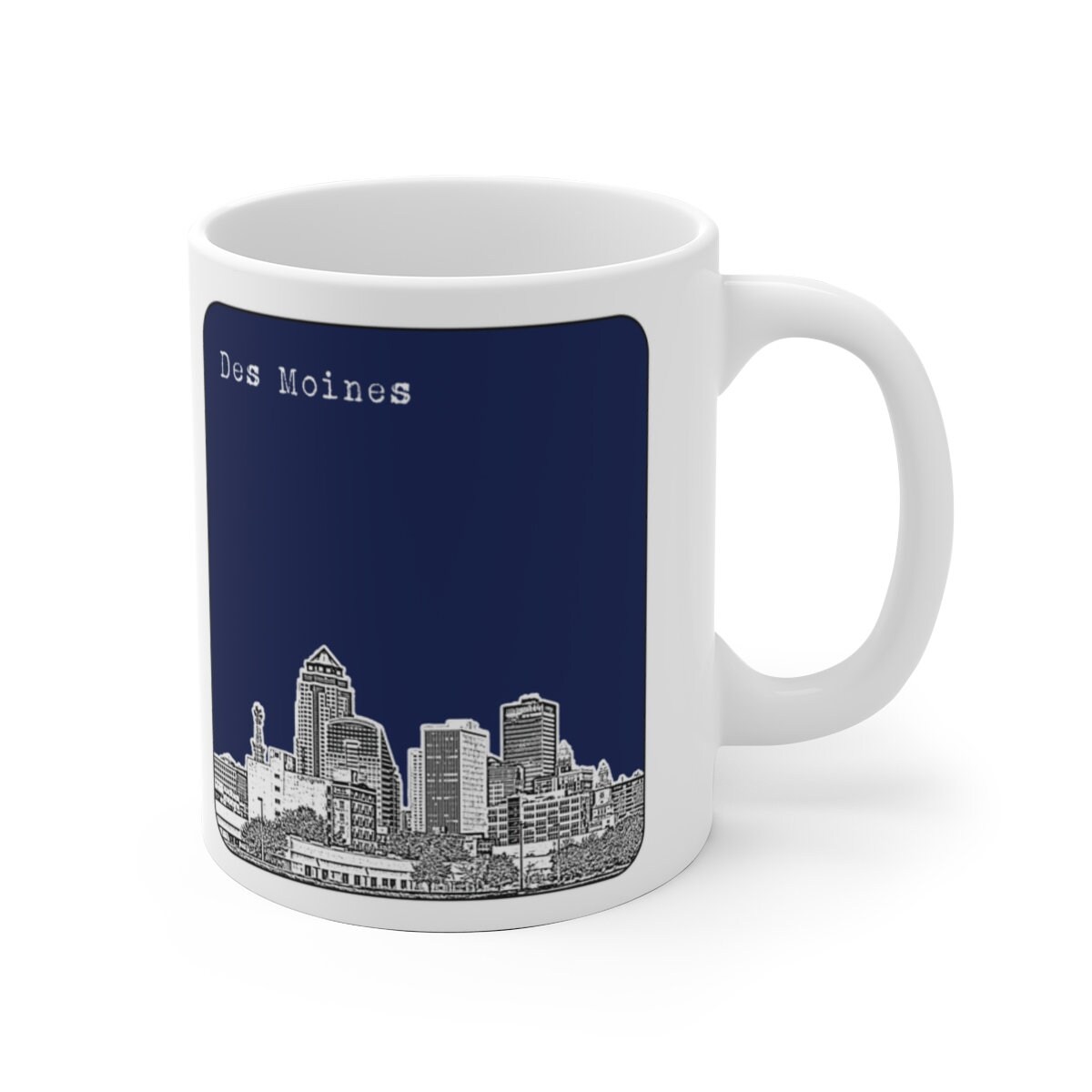 Des Moines Iowa City Skyline Coffee Mug IA Tea Cup Art Gift Etsy