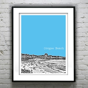Coogee Beach New South Wales Australia Poster Art Skyline Print