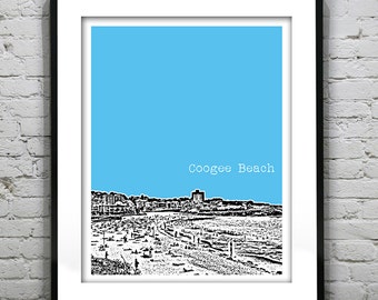 Coogee Beach New South Wales Australia Poster Art Skyline Print