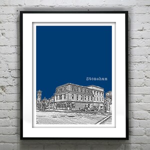 Stoneham Massachusetts Skyline Poster Art Print MA Item T4481
