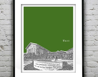 Waco Texas Skyline Poster Art Print TX Item T2485