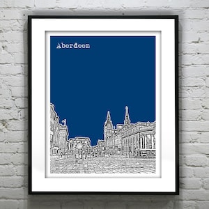 Aberdeen Scotland Skyline Poster Art Print