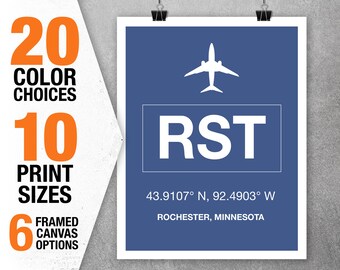 RST Rochester International Airport Aviation Poster Art Print Minnesota Item T5422