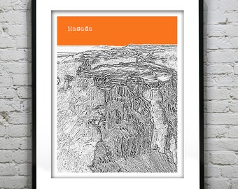 Masada Skyline Israel Poster Art Print Item T2448