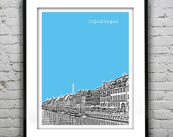 Copenhagen Skyline Art Print Poster Denmark Item T3057
