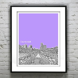 Caracas Venezuela Poster Print Skyline Art South America