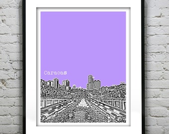 Caracas Venezuela Poster Print Skyline Art South America