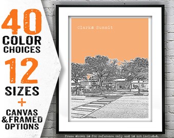 Clarks Summit PA Skyline Poster Art Print Pennsylvania Item T5073