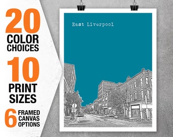 East Liverpool Ohio Poster Print Art Skyline OH Item T5349