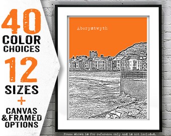 Aberystwyth Wales Poster Art Print UK Wales United Kingdom Item T5258