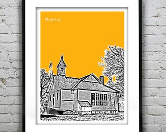 Weaver Minnesota Poster Art Skyline Print MN Version 2
