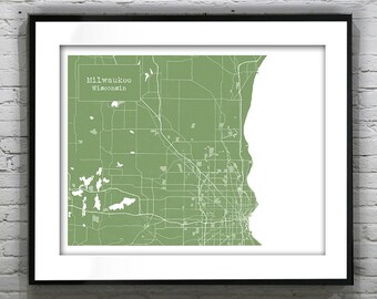 Milwaukee Blueprint Map Poster Art Print Wisconsin WI Several Sizes Available Item T1098