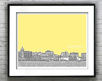 Madison Wisconsin Poster Print Art  Skyline Item T4326