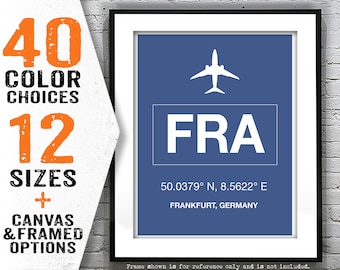 FRA Frankfurt International Airport Aviation Poster Art Print Germany Item T4048