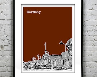 Hershey Pennsylvania Poster Art Skyline Print PA Item T4475