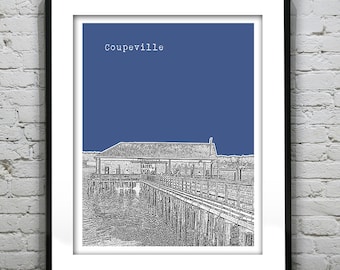 Coupeville Washington Poster Print Art Skyline WA