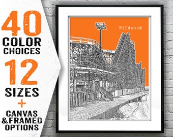 Wildwood New Jersey Shore Poster Print Art NJ Skyline Jersey Shore Item T3006