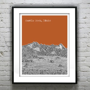 Castle Rock Idaho Poster Skyline Art Print Version 1