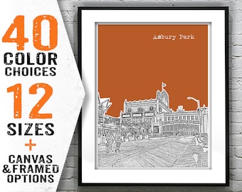 Asbury Park Skyline Poster Art Print New Jersey NJ Item T1058