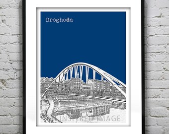 Drogheda Skyline Poster Art Print De Lacy Bridge Ireland