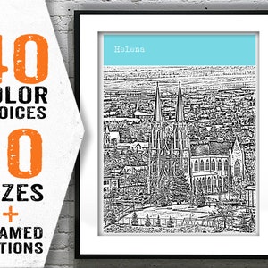Helena Montana City Poster Art Skyline Print Item T2047