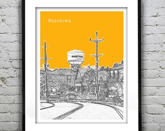Waretown Skyline Poster Art Print New Jersey NJ Item T1053