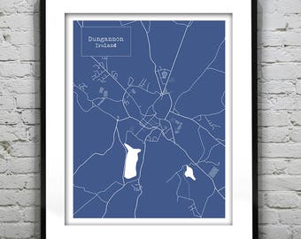 Dungannon Ireland Blueprint Map Portrait Poster Art Print Item T1305