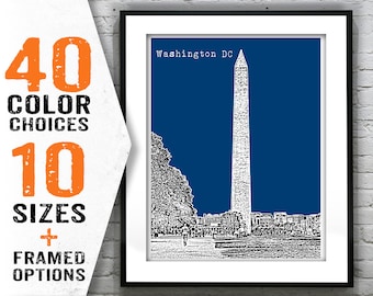 Washington DC Washington Monument Mall Poster Art Skyline Print Item T1744