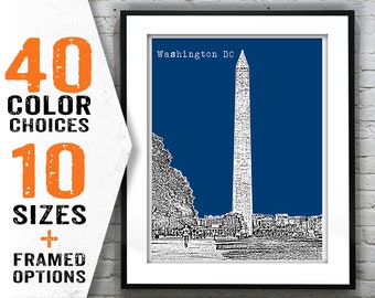 Washington DC Washington Monument Mall Poster Art Skyline Print Item T1744