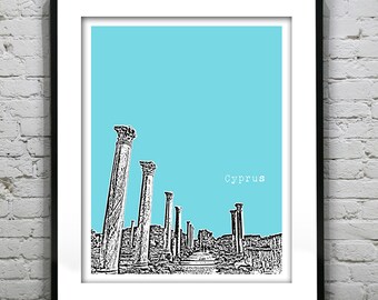 Cyprus Poster Art Print Version 1 Travel Art
