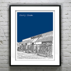 Chevy Chase Washington DC Skyline Poster Art Print Politics & Prose Item T4261