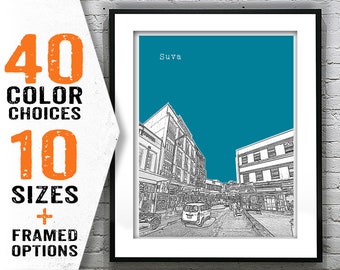 Suva Fiji Poster Art Print Poster Skyline Item T1951