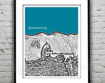 Monterrey Mexico Poster Art Skyline Print