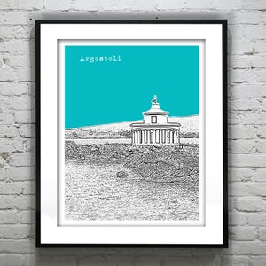 Argostoli Kefalonia Poster Art Print Skyline Item T1122