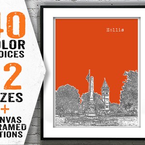 Hollis New Hampshire Skyline Poster Art Print NH Item T2433