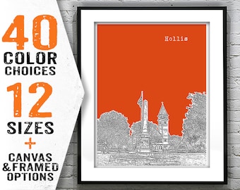 Hollis New Hampshire Skyline Poster Art Print NH Item T2433