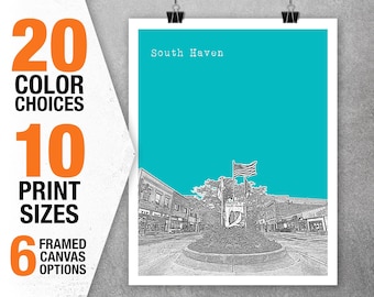 South Haven Michigan Skyline Art Print Poster MI Item T5481