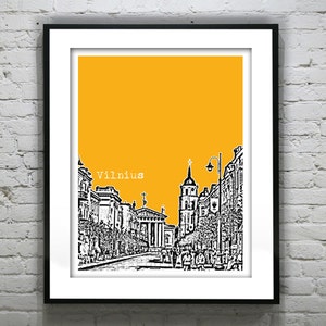 Vilnius Lithuania City Skyline Poster Art Print