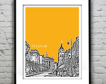Vilnius Lithuania City Skyline Poster Art Print