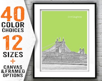Covington Kentucky Poster Art Print Skyline KY Item T2378