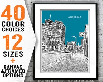 Amarillo Skyline Poster Art Print Texas TX Item T4810