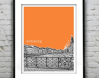 Gothenburg Goteborg Sweden City Skyline Poster Art Print