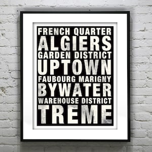 New Orleans Subway Poster Art Print Louisiana Marigny Bywater Treme Uptown Garden District Item T2946