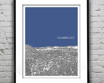 Landstuhl Germany Poster Art Skyline Print Europe Item T4319