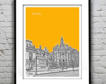 Porto Skyline Poster Art Print Portugal  Item T1340